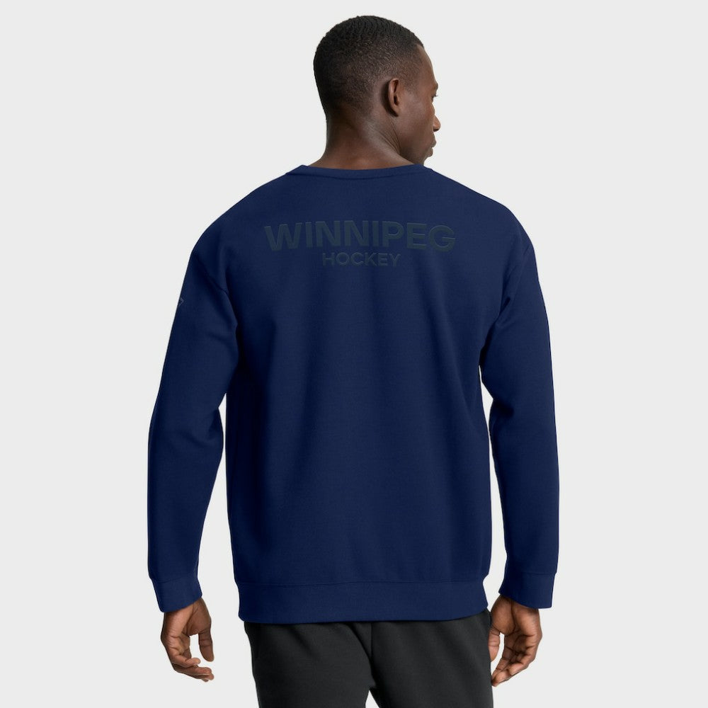 Winnipeg Jets - Fanatics Authentic Pro Road Tri-Blend Sweatshirt Navy