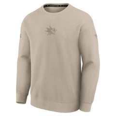 San Jose Sharks - Fanatics Authentic Pro Road Tri-Blend Sweatshirt Tan