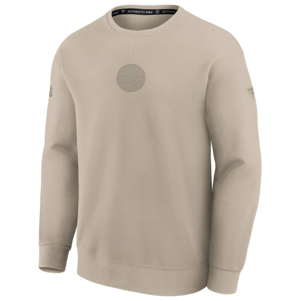 New York Islanders - Fanatics Authentic Pro Road Tri-Blend Sweatshirt Tan