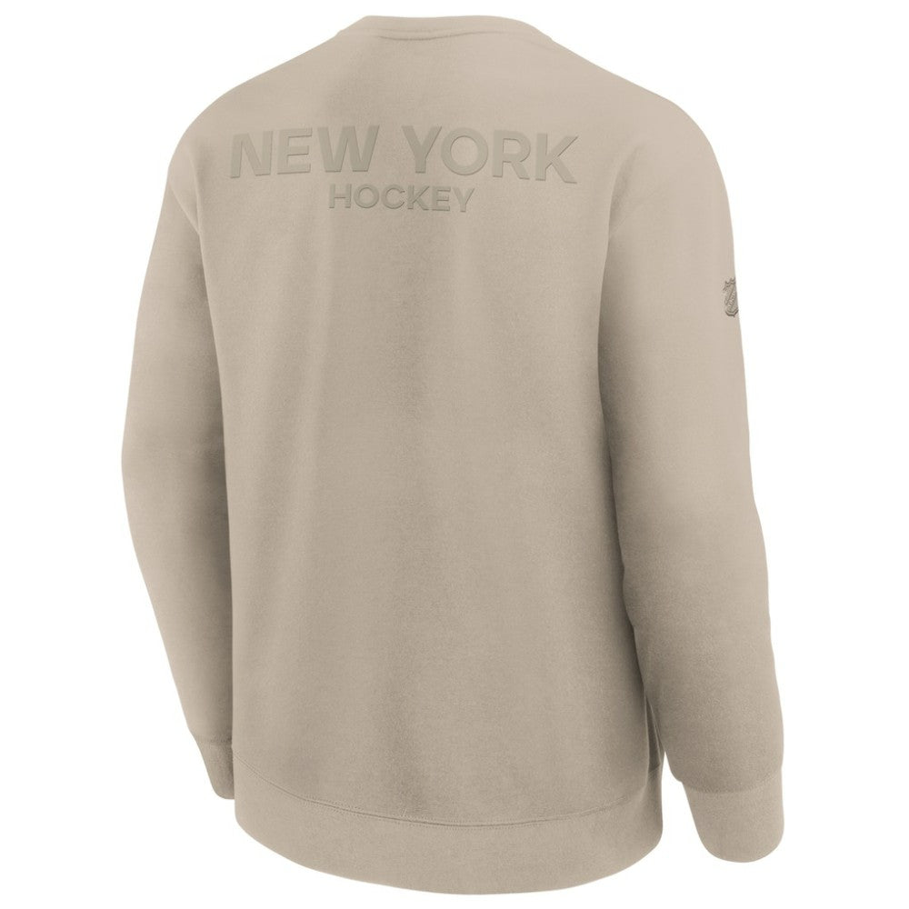 New York Islanders - Fanatics Authentic Pro Road Tri-Blend Sweatshirt Tan