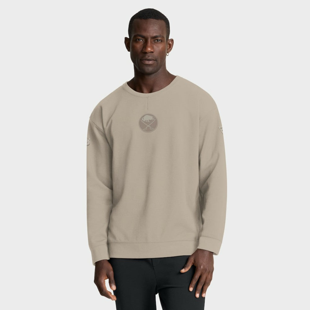 Buffalo Sabres - Fanatics Authentic Pro Road Tri-Blend Sweatshirt Tan