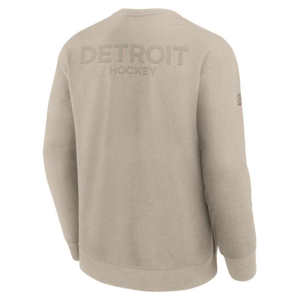 Detroit Red Wings - Fanatics Authentic Pro Road Tri-Blend Sweatshirt Tan