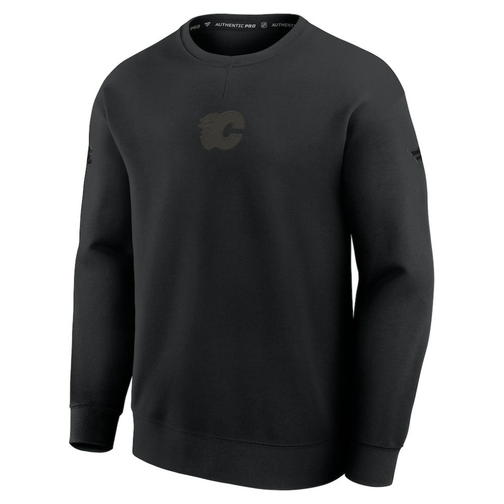 Calgary Flames - Fanatics Authentic Pro Road Tri-Blend Sweatshirt Black