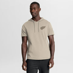 Detroit Red Wings - Fanatics Authentic Pro Road Short Sleeve Hoodie Tan