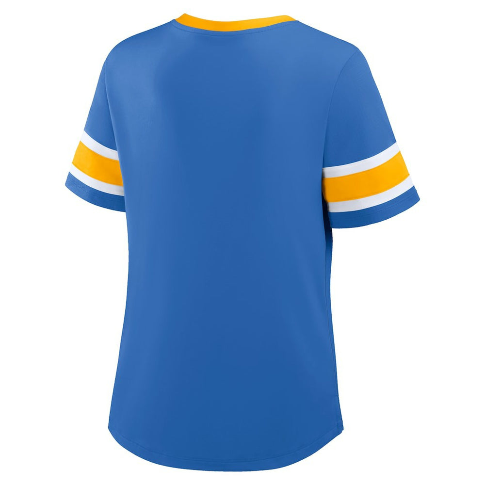 Los Angeles Chargers Women's Redzone Draw Play Athena Lace-Up T-Shirt Powder Blue - Fanatics