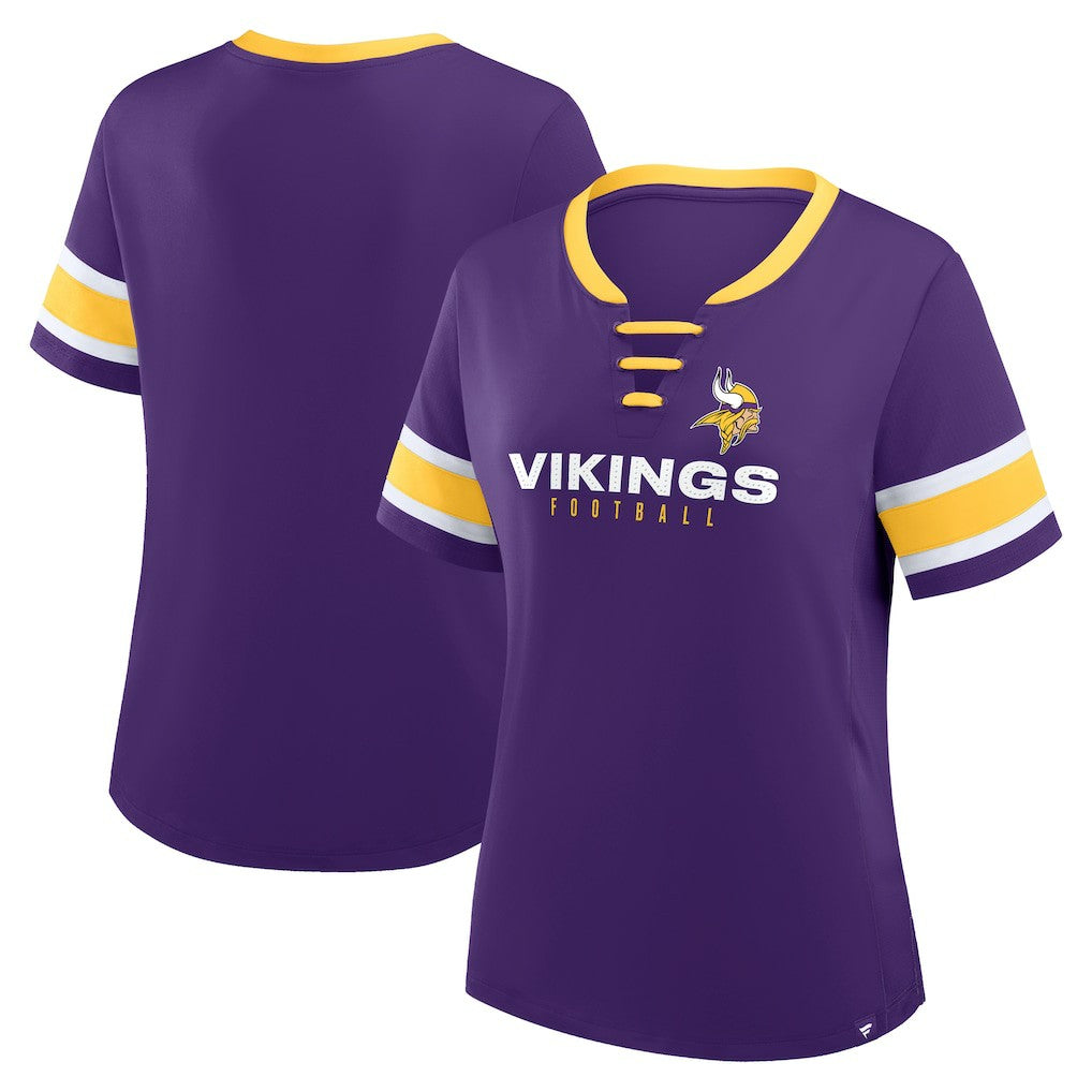 Minnesota Vikings Women's Redzone Draw Play Athena Lace-Up T-Shirt Purple - Fanatics