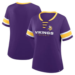 Minnesota Vikings Women's Redzone Draw Play Athena Lace-Up T-Shirt Purple - Fanatics