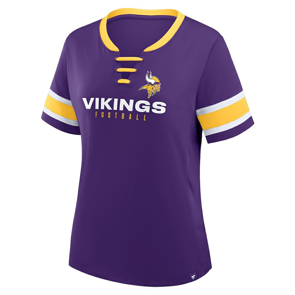 Minnesota Vikings Women's Redzone Draw Play Athena Lace-Up T-Shirt Purple - Fanatics
