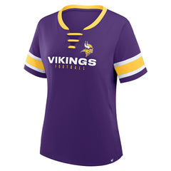 Minnesota Vikings Women's Redzone Draw Play Athena Lace-Up T-Shirt Purple - Fanatics
