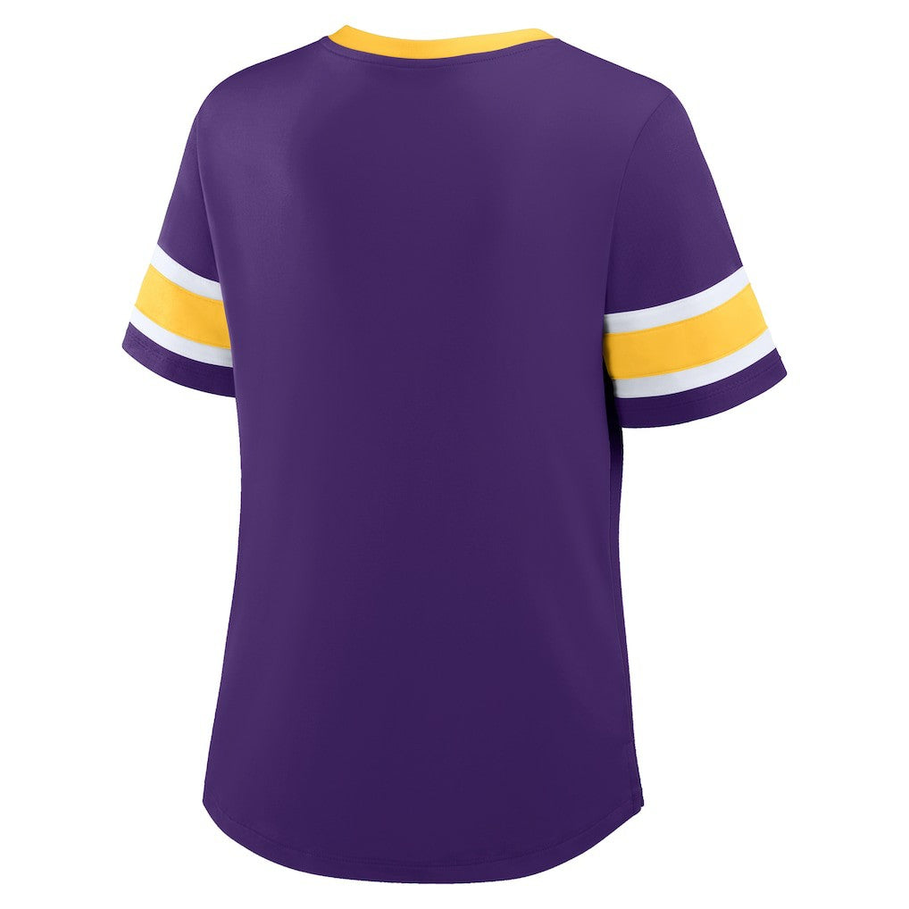 Minnesota Vikings Women's Redzone Draw Play Athena Lace-Up T-Shirt Purple - Fanatics