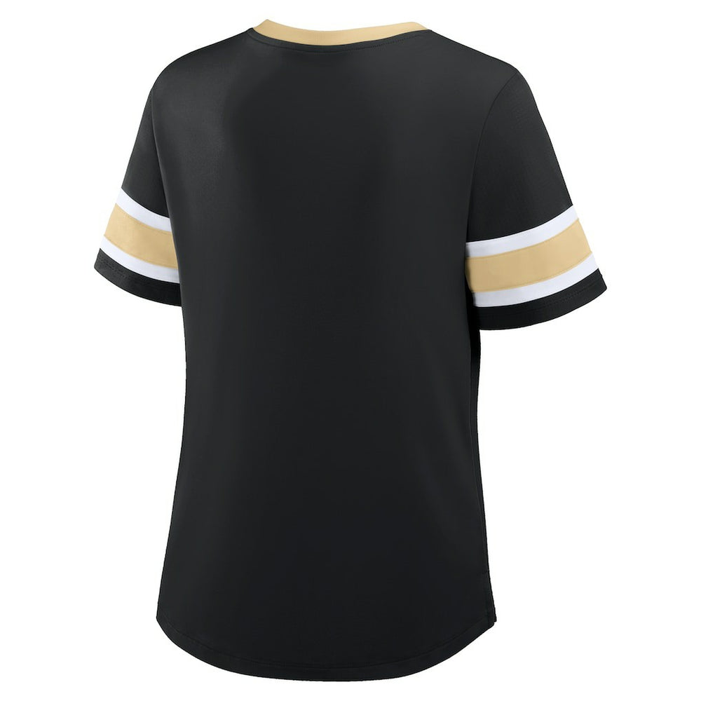 New Orleans Saints Women's Redzone Draw Play Athena Lace-Up T-Shirt Black - Fanatics