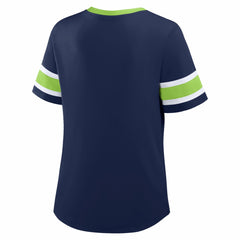 Seattle Seahawks Women's Redzone Draw Play Athena Lace-Up T-Shirt College Navy - Fanatics