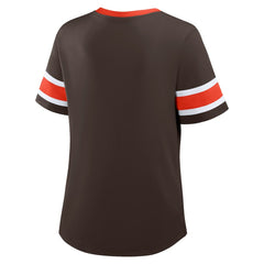 Cleveland Browns Women's Redzone Draw Play Athena Lace-Up T-Shirt Brown - Fanatics