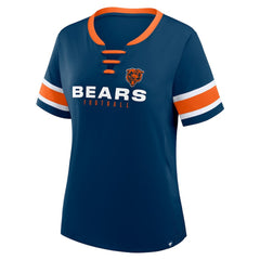 Chicago Bears Women's Redzone Draw Play Athena Lace-Up T-Shirt Navy - Fanatics