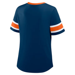 Chicago Bears Women's Redzone Draw Play Athena Lace-Up T-Shirt Navy - Fanatics