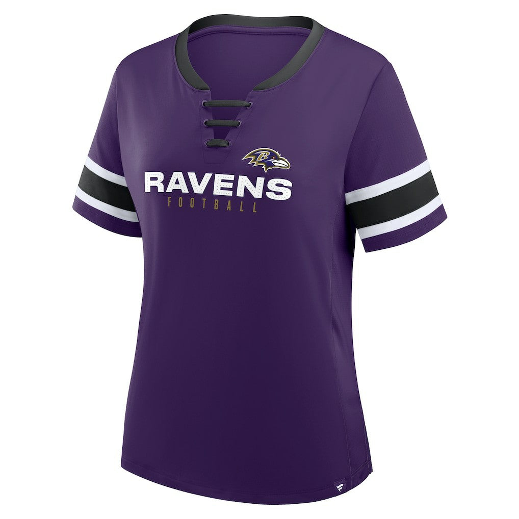 Baltimore Ravens Women's Redzone Draw Play Athena Lace-Up T-Shirt Purple - Fanatics