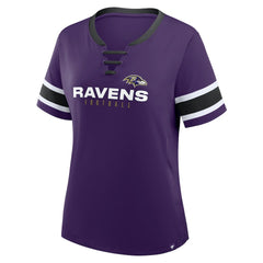 Baltimore Ravens Women's Redzone Draw Play Athena Lace-Up T-Shirt Purple - Fanatics