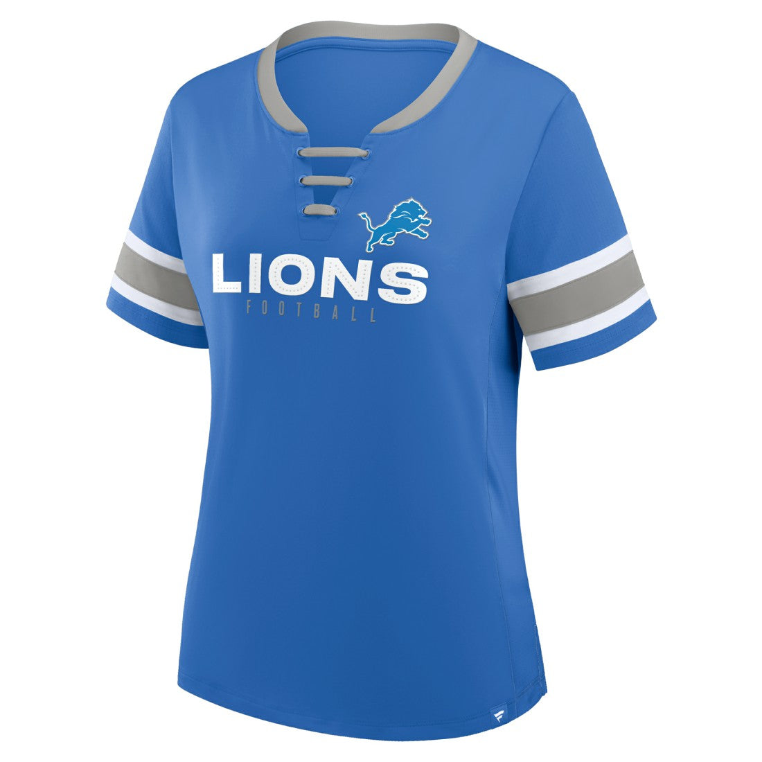 Detroit Lions Women's Redzone Draw Play Athena Lace-Up T-Shirt Blue - Fanatics