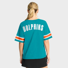 Miami Dolphins Women's Redzone Curl Route T-Shirt Aqua - Fanatics