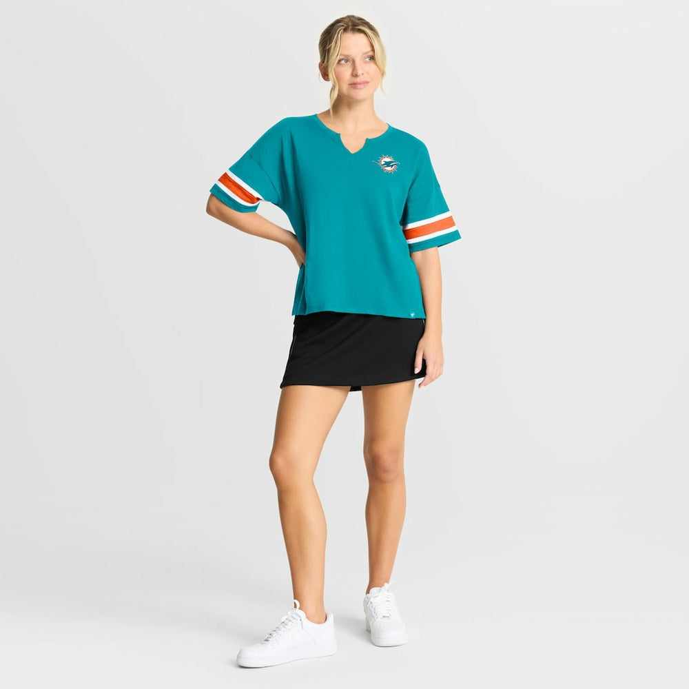 Miami Dolphins Women's Redzone Curl Route T-Shirt Aqua - Fanatics