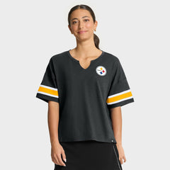Pittsburgh Steelers Women's Redzone Curl Route T-Shirt Black - Fanatics