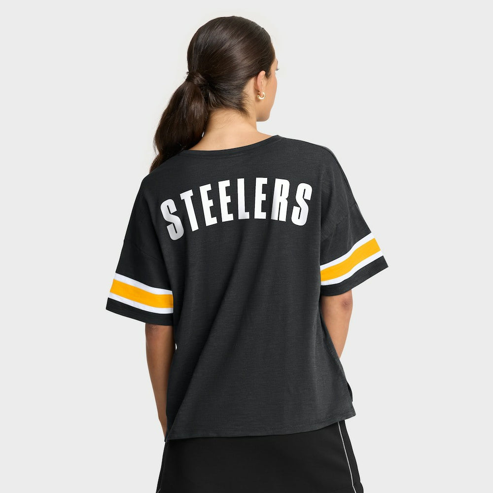 Pittsburgh Steelers Women's Redzone Curl Route T-Shirt Black - Fanatics