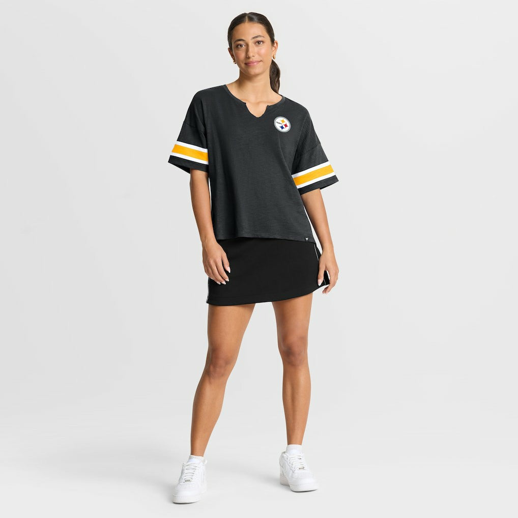 Pittsburgh Steelers Women's Redzone Curl Route T-Shirt Black - Fanatics