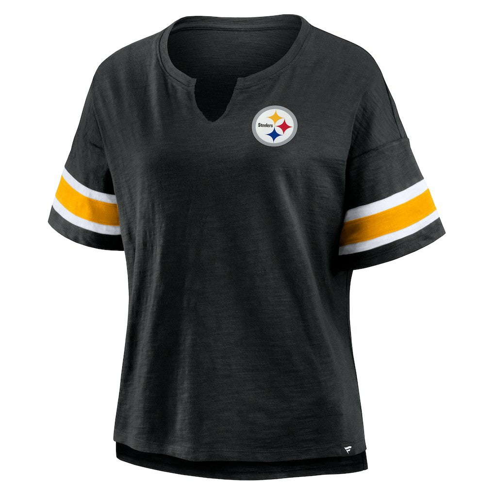 Pittsburgh Steelers Women's Redzone Curl Route T-Shirt Black - Fanatics