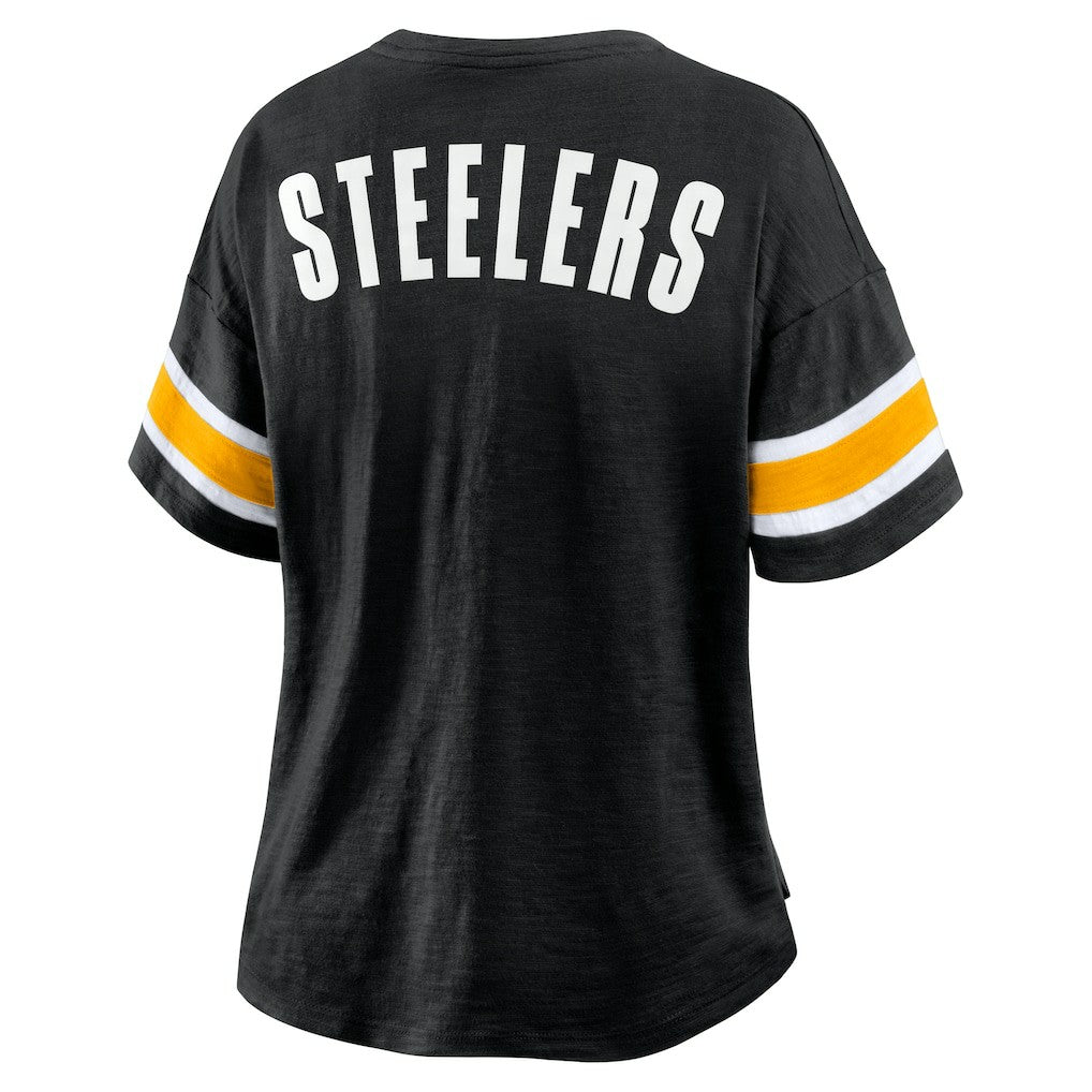 Pittsburgh Steelers Women's Redzone Curl Route T-Shirt Black - Fanatics