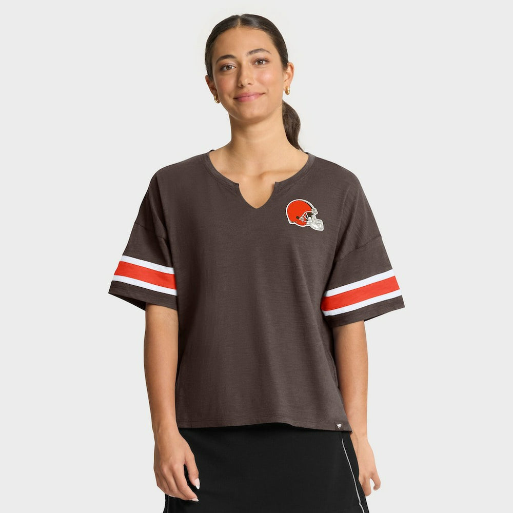 Cleveland Browns Women's Redzone Curl Route T-Shirt Brown - Fanatics