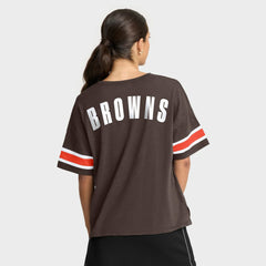 Cleveland Browns Women's Redzone Curl Route T-Shirt Brown - Fanatics