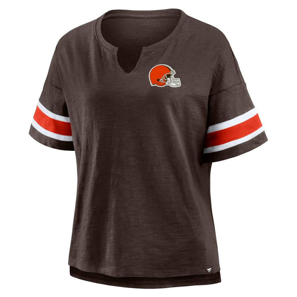 Cleveland Browns Women's Redzone Curl Route T-Shirt Brown - Fanatics