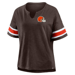Cleveland Browns Women's Redzone Curl Route T-Shirt Brown - Fanatics