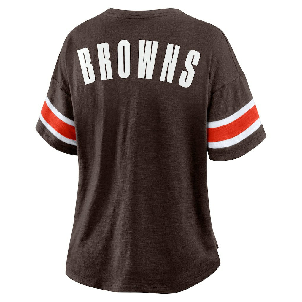 Cleveland Browns Women's Redzone Curl Route T-Shirt Brown - Fanatics