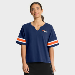 Denver Broncos Women's Redzone Curl Route T-Shirt Navy - Fanatics