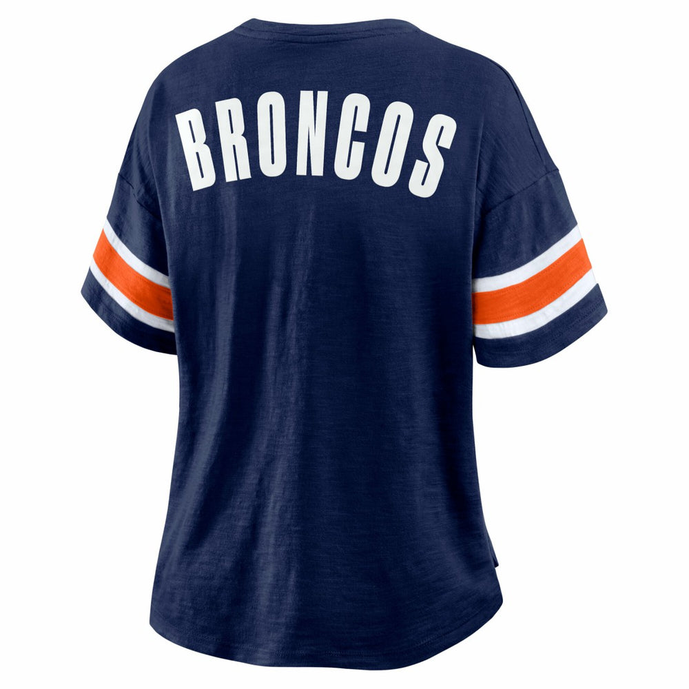 Denver Broncos Women's Redzone Curl Route T-Shirt Navy - Fanatics