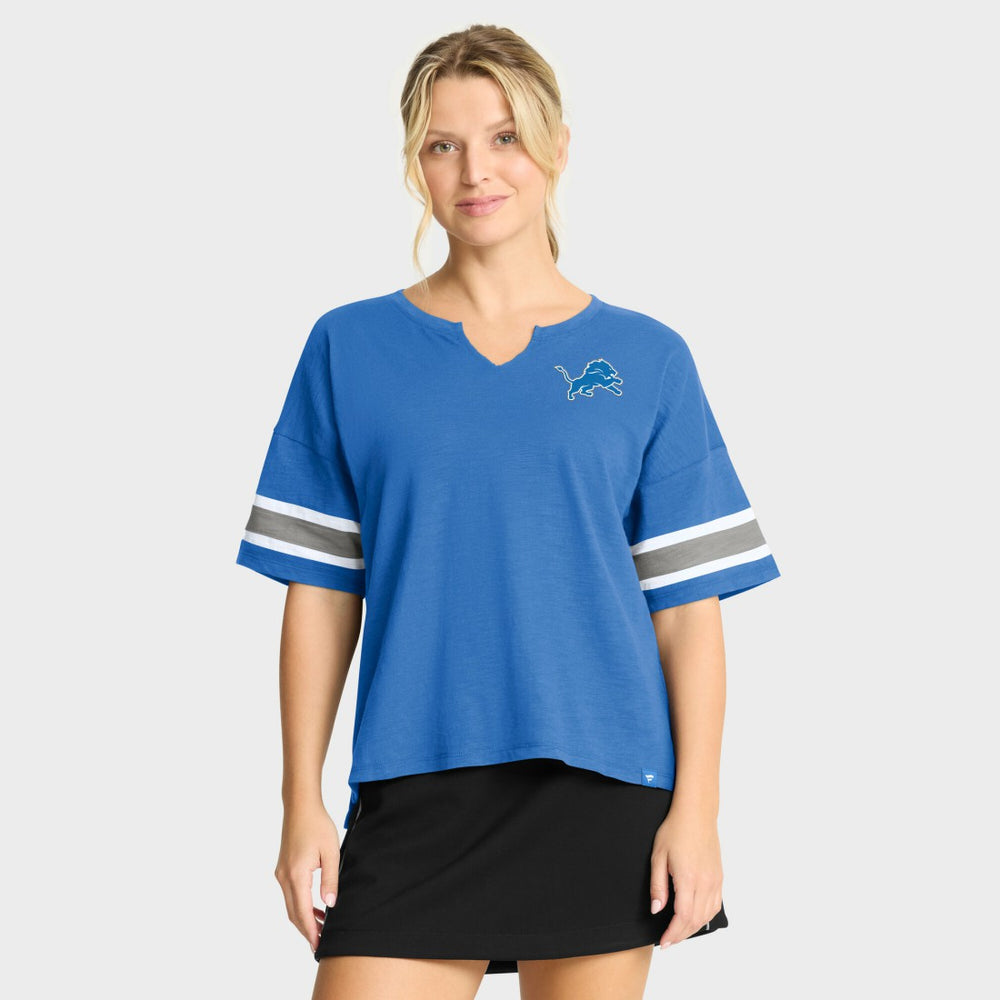 Detroit Lions Women's Redzone Curl Route T-Shirt Blue - Fanatics