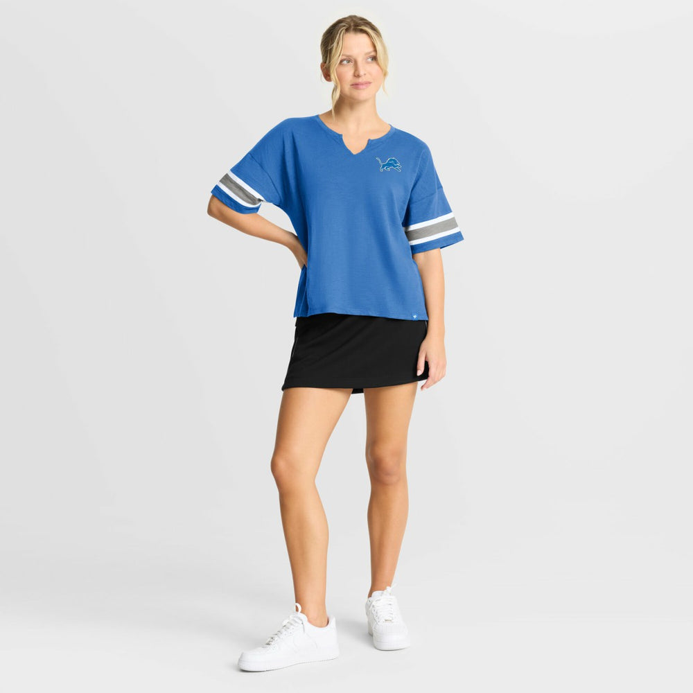 Detroit Lions Women's Redzone Curl Route T-Shirt Blue - Fanatics
