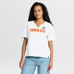 Kansas City Chiefs Women's Redzone Slub Boxy T-Shirt White - Fanatics