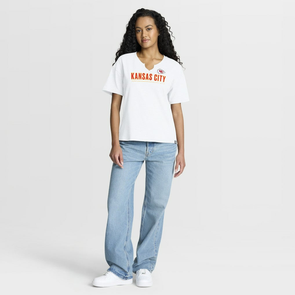 Kansas City Chiefs Women's Redzone Slub Boxy T-Shirt White - Fanatics