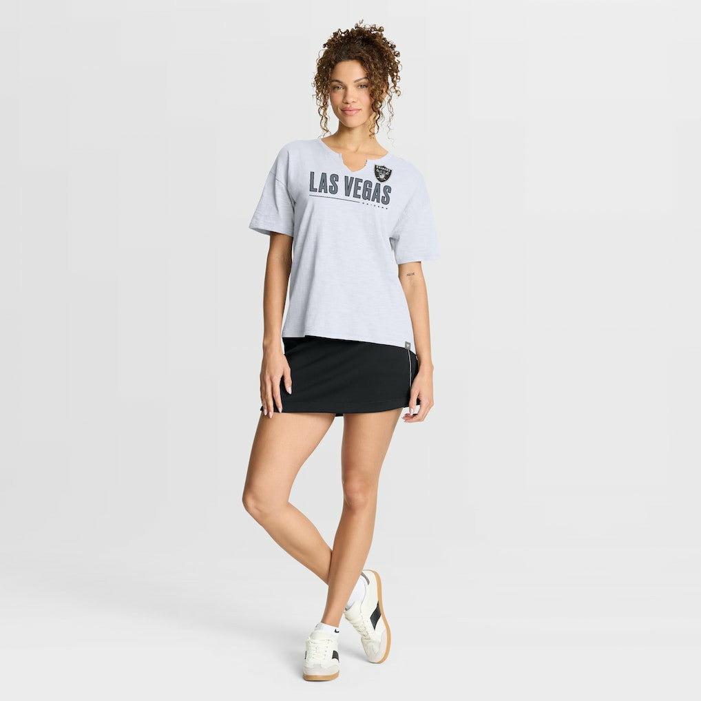 Las Vegas Raiders Women's Redzone Slub Boxy T-Shirt White - Fanatics