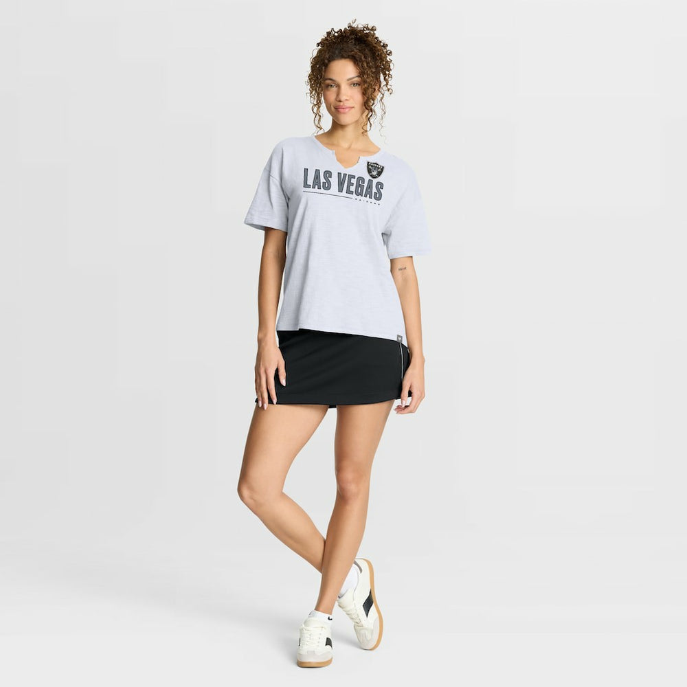 Las Vegas Raiders Women's Redzone Slub Boxy T-Shirt White - Fanatics