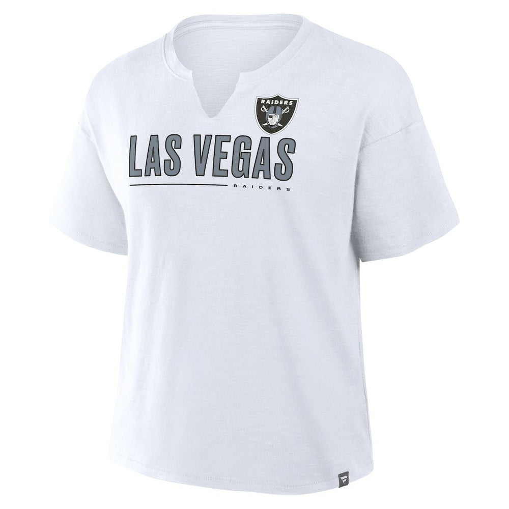 Las Vegas Raiders Women's Redzone Slub Boxy T-Shirt White - Fanatics