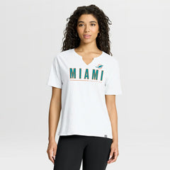 Miami Dolphins Women's Redzone Slub Boxy T-Shirt White - Fanatics