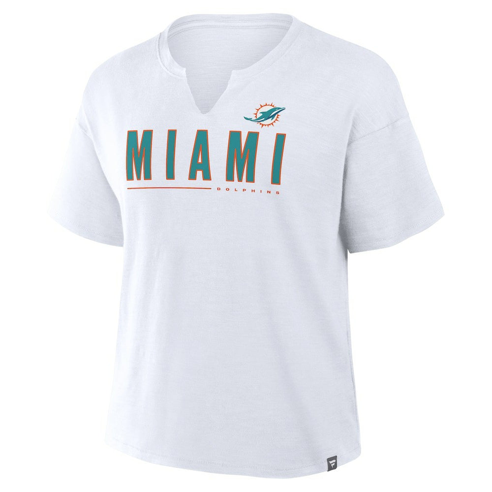 Miami Dolphins Women's Redzone Slub Boxy T-Shirt White - Fanatics