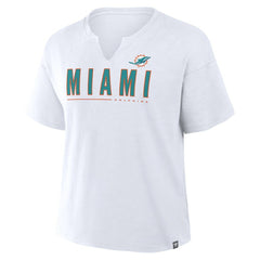 Miami Dolphins Women's Redzone Slub Boxy T-Shirt White - Fanatics