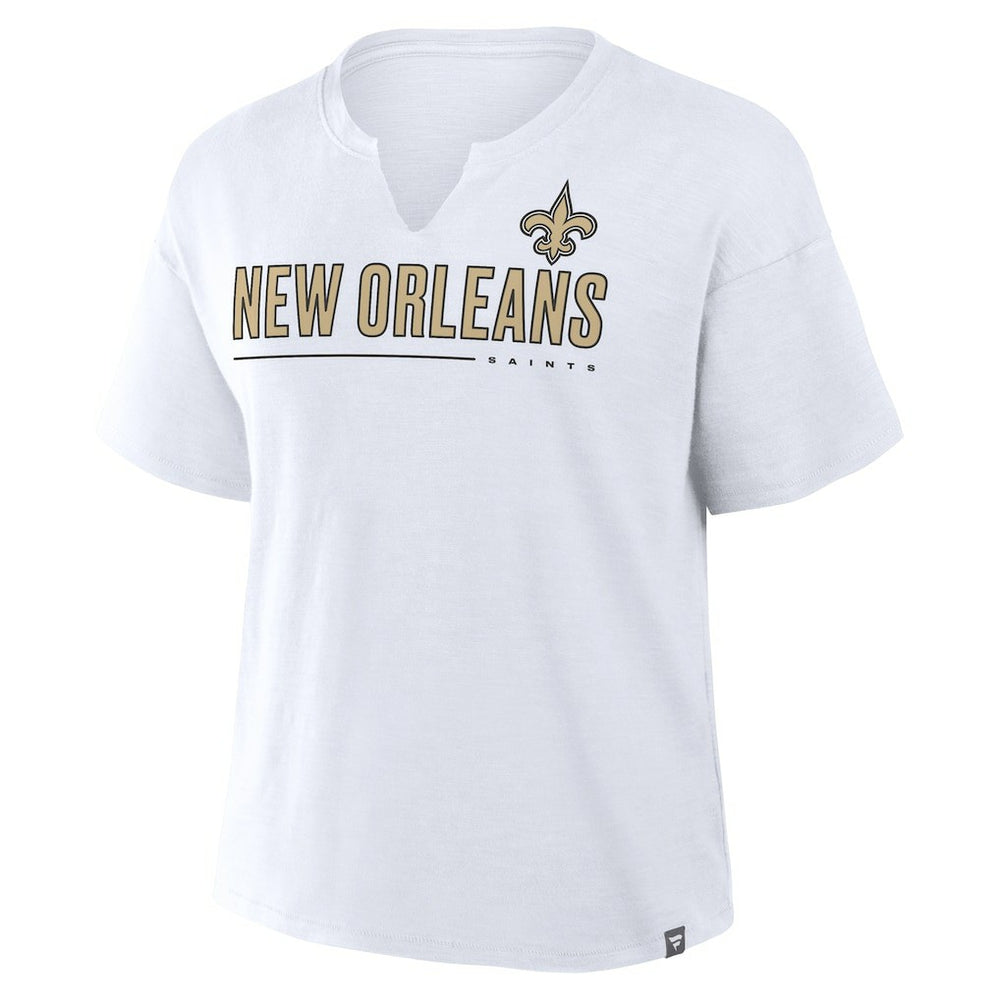 New Orleans Saints Women's Redzone Slub Boxy T-Shirt White - Fanatics