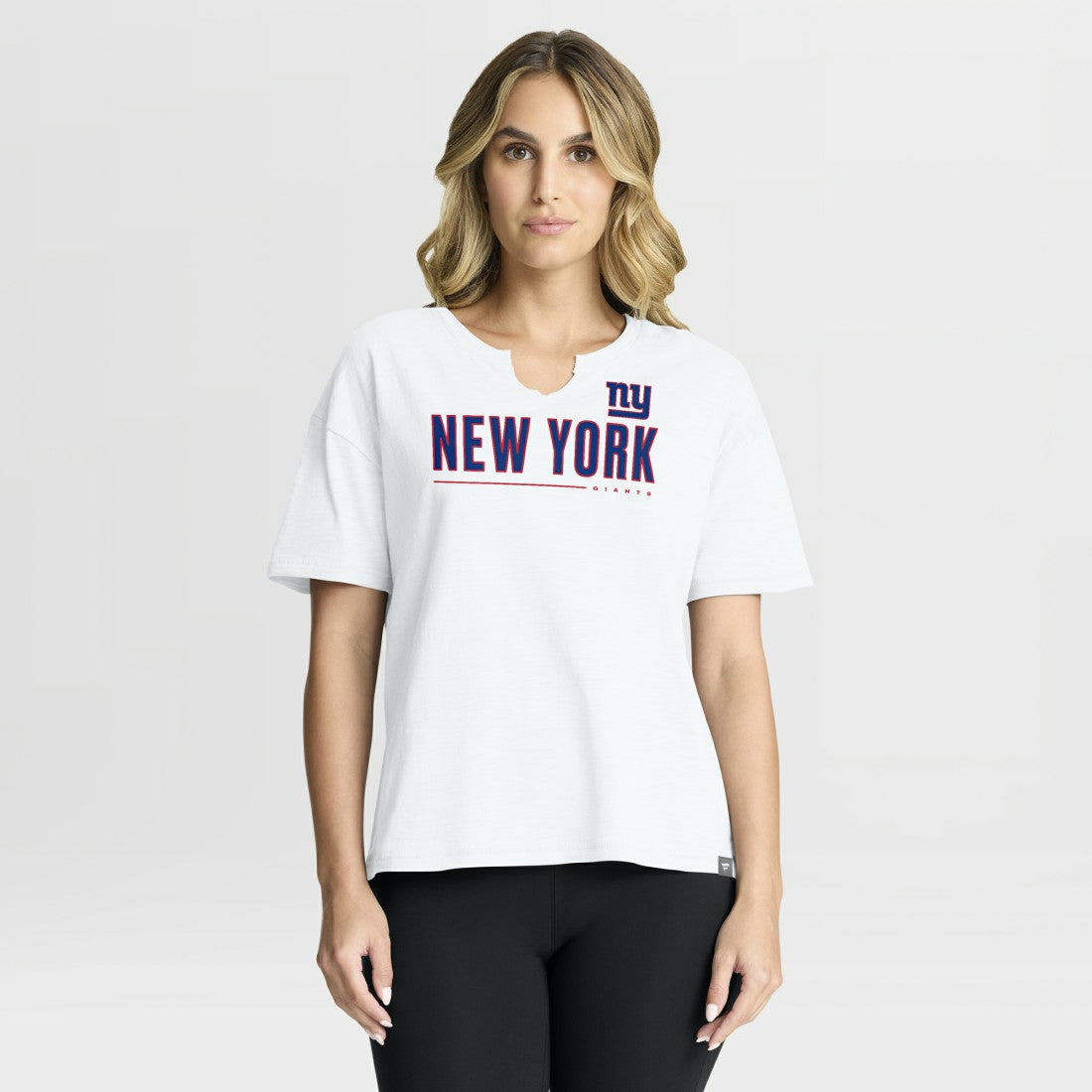 New York Giants Women's Redzone Slub Boxy T-Shirt White - Fanatics