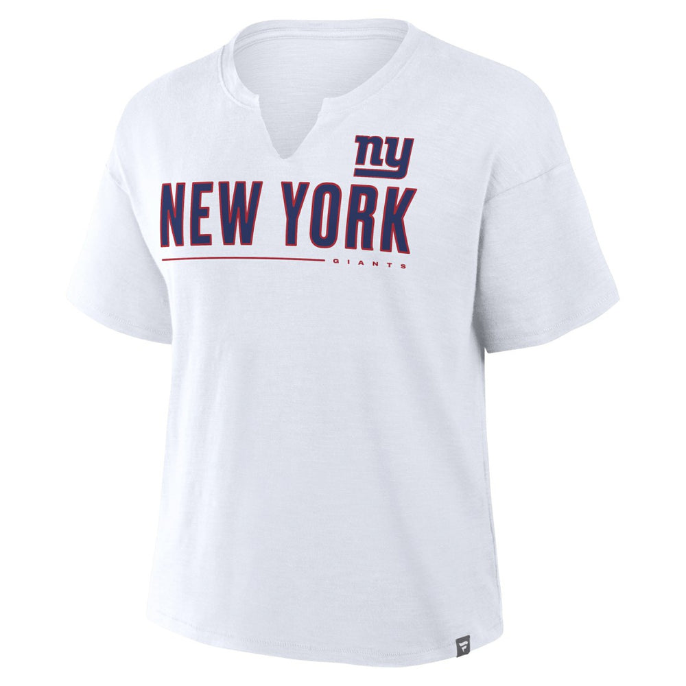 New York Giants Women's Redzone Slub Boxy T-Shirt White - Fanatics