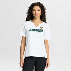 Jacksonville Jaguars Women's Redzone Slub Boxy T-Shirt White - Fanatics